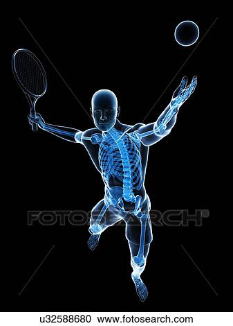 Clipart - Tennis player, artwork. Fotosearch