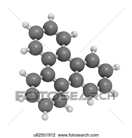 Triphenylene hydrocarbon molecule View Large Illustration Drawing - Triphenylene hydrocarbon molecule. Fotosearch