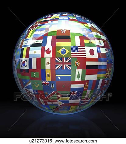 Stock Illustration - World flags, artwork. Fotosearch
