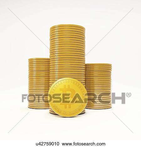 Clipart - Bitcoins, conceptual artwork. Fotosearch