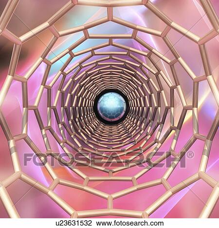 Drawing - Buckytube, artwork. Fotosearch