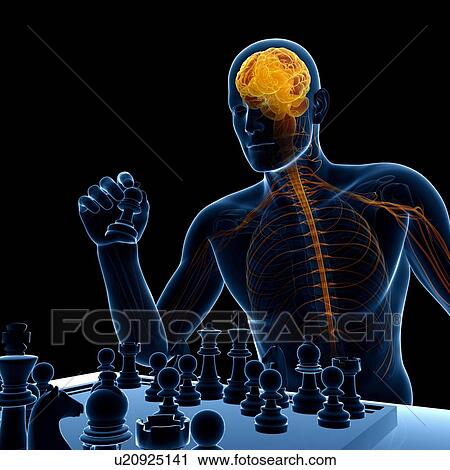 Clip Art - Chess player, artwork. Fotosearch