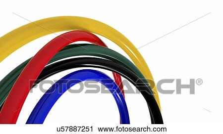 Clip Art - Coloured hoops, artwork. Fotosearch