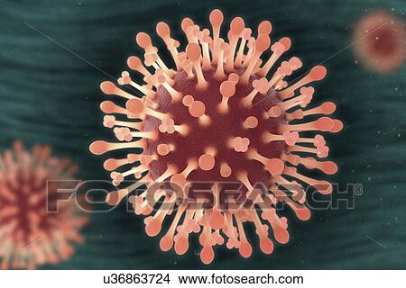 Flu virus particles, artwork View Large Illustration Stock Illustration - Flu virus particles, artwork. Fotosearch
