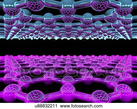 Clip Art - Graphene sheets, artwork. Fotosearch