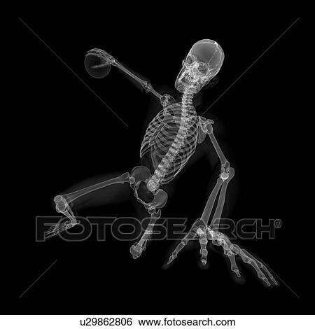 Skeleton playing handball, artwork View Large Illustration Stock Illustration - Skeleton playing handball, artwork. Fotosearch