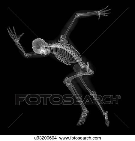 Stock Illustration - Skeleton sprinting, artwork. Fotosearch