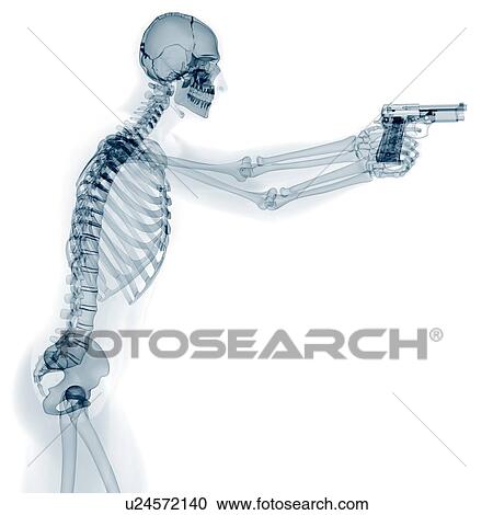 Skeleton with gun, artwork View Large Illustration Clipart - Skeleton with gun, artwork. Fotosearch