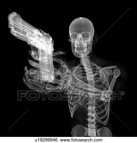 Skeleton with gun, artwork View Large Illustration Stock Illustration - Skeleton with gun, artwork. Fotosearch