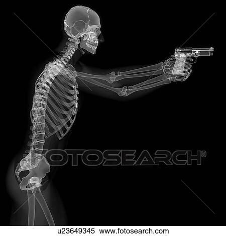 Skeleton with gun, artwork View Large Illustration Stock Illustration - Skeleton with gun, artwork. Fotosearch