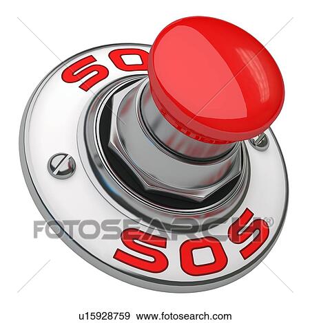 Stock Illustration - SOS button, artwork. Fotosearch