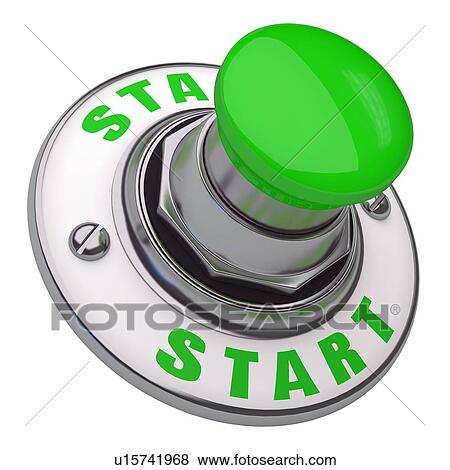 Start button, artwork View Large Illustration Stock Illustration - Start button, artwork. Fotosearch