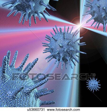 Virus particles, artwork View Large Illustration Clip Art - Virus particles, artwork. Fotosearch