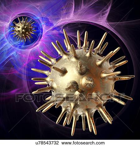 Virus particles, artwork View Large Illustration Drawing - Virus particles, artwork. Fotosearch
