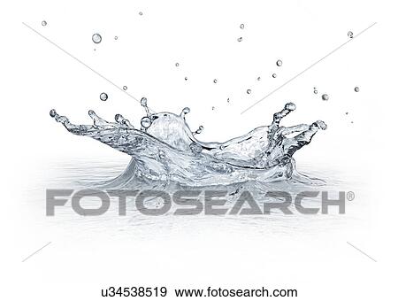 Stock Illustration - Water drop impact, artwork. Fotosearch