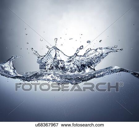 Stock Illustration - Water drop impact, artwork. Fotosearch