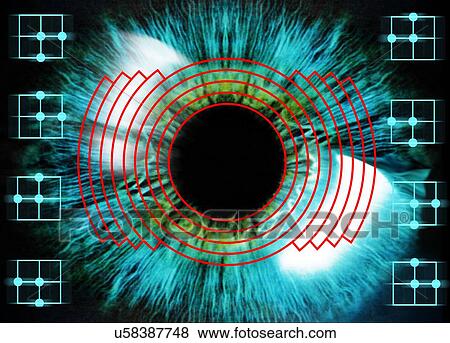 Stock Illustration - Biometric eye scan. Fotosearch