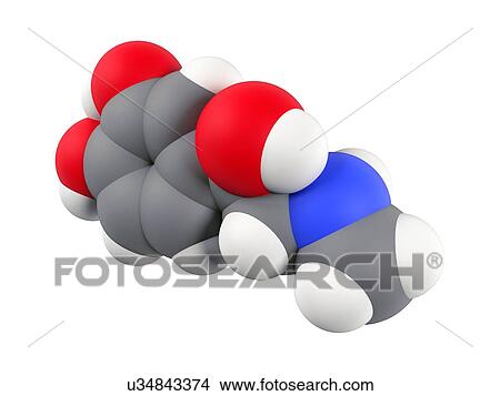 Stock Illustration - Adrenaline hormone molecule. Fotosearch