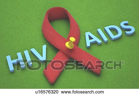Aids red ribbon, artwork View Large Illustration Clipart - Aids red ribbon, artwork. Fotosearch