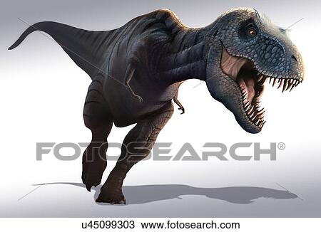 Drawing - Artwork of a tyrannosaurus dinosaur. Fotosearch