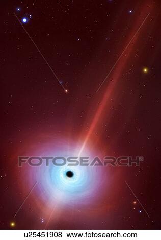 Artwork of black hole powering a quasar View Large Illustration Stock Illustration - Artwork of black hole powering a quasar. Fotosearch