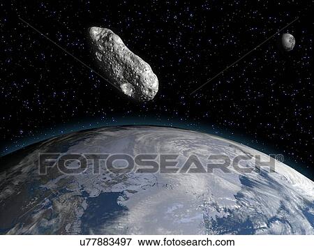 Asteroid, artwork View Large Illustration Stock Illustration - Asteroid, artwork. Fotosearch