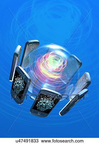 Drawing - Bluetooth conceptual artwork. Fotosearch