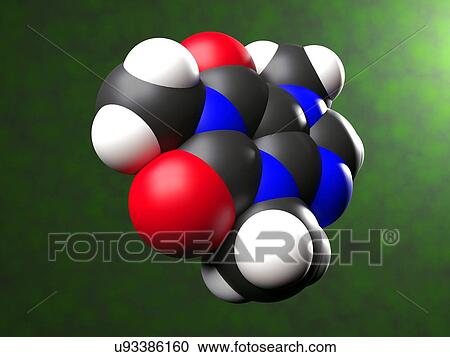 Caffeine molecule View Large Illustration Clipart - Caffeine molecule. Fotosearch
