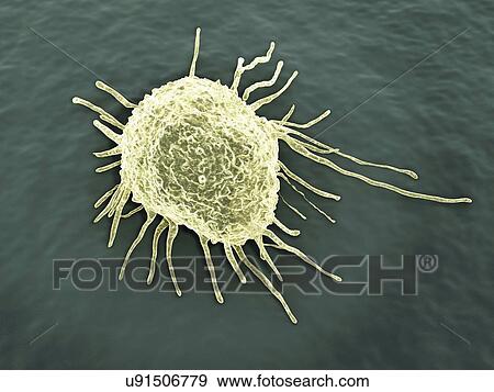 Stock Illustration - Cancer cell, artwork. Fotosearch