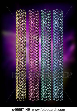 Carbon nanotubes, artwork View Large Illustration Stock Illustration - Carbon nanotubes, artwork. Fotosearch
