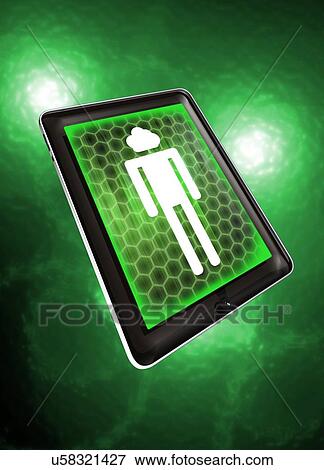 Stock Illustration - Cloud computing conceptual artwork. Fotosearch