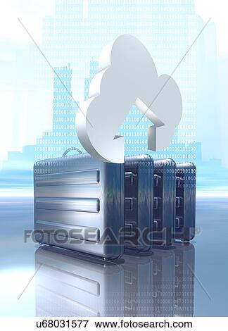 Cloud computing conceptual artwork View Large Illustration Stock Illustration - Cloud computing conceptual artwork. Fotosearch