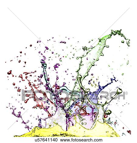 Clipart - Colourful splashes. Fotosearch