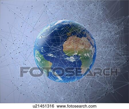 Stock Illustration - Communication network, conceptual artwork. Fotosearch