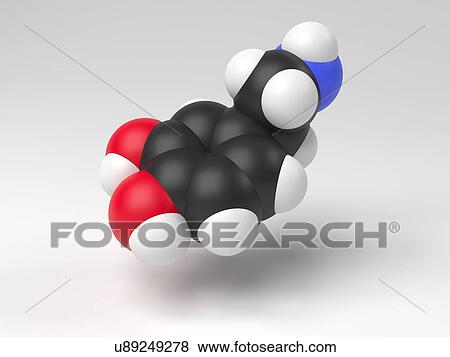 Dopamine neurotransmitter molecule View Large Illustration Stock Illustration - Dopamine neurotransmitter molecule. Fotosearch