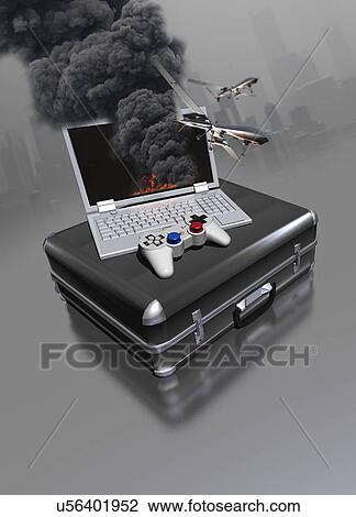 Drone, conflict conceptual artwork View Large Illustration Drawing - Drone, conflict conceptual artwork. Fotosearch
