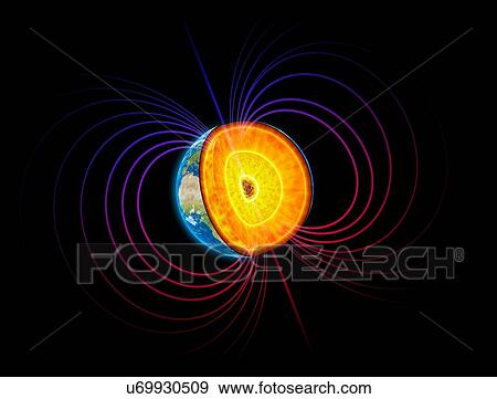 Stock Illustration - Earth's core, artwork. Fotosearch