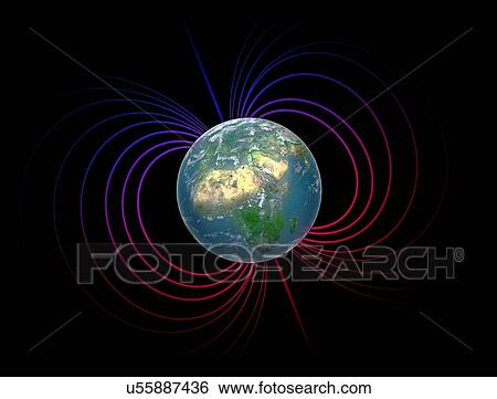 Earth's magnetosphere, artwork View Large Illustration Stock Illustration - Earth's magnetosphere, artwork. Fotosearch