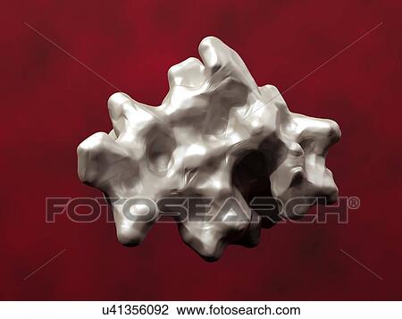 Drawing - Insulin molecule. Fotosearch
