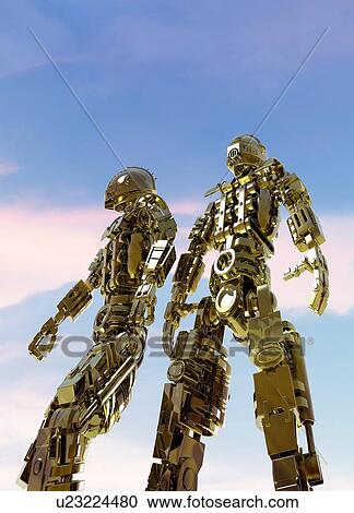 Military robots, artwork View Large Illustration Clipart - Military robots, artwork. Fotosearch