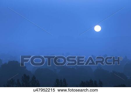 Moon at night View Large Illustration Stock Illustration - Moon at night. Fotosearch