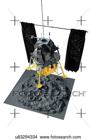 Moon landing, artwork View Large Illustration Stock Illustration - Moon landing, artwork. Fotosearch
