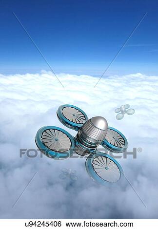 Stock Illustration - Nano spy drones, artwork. Fotosearch