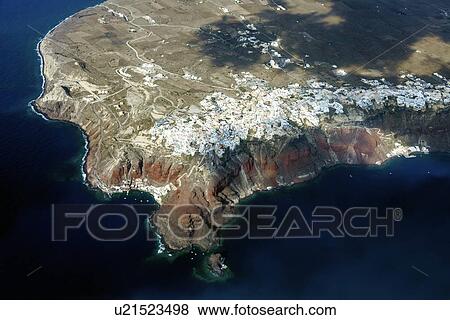 Stock Illustration - Oia, Santorini. Fotosearch