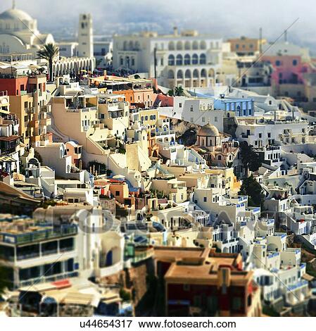 Oia, Santorini View Large Illustration Stock Illustration - Oia, Santorini. Fotosearch
