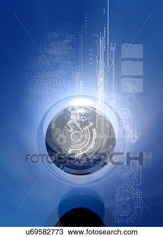 Online data security, artwork View Large Illustration Drawing - Online data security, artwork. Fotosearch