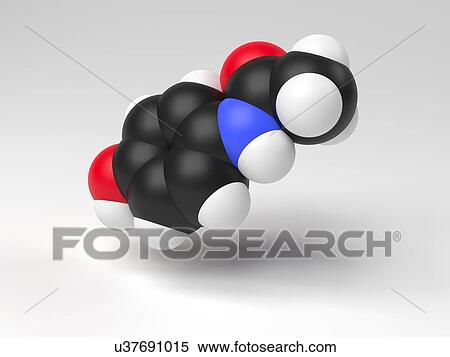 Stock Illustration - Paracetamol molecule. Fotosearch