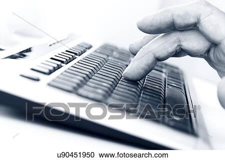 Clipart - Person typing. Fotosearch