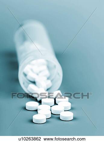 Drawing - Pills in bottle. Fotosearch