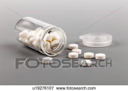 Stock Illustration - Pills in bottle. Fotosearch